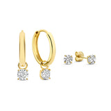 Larmes de Lune Stone Earrings Set | Gold 14k