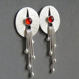 Delihia I Exclusive Red Stone Drop Earrings