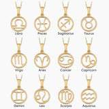 Zodiac sign necklace | Gold 18k