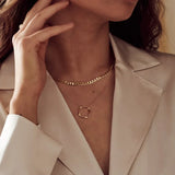 Flat Link Curb Chain Necklace | Gold 16k