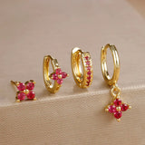 MILA FLOWER HOOP EARRING SET