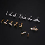 ZIRCON FLAT BACK EARRINGS