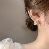 Gold Floral Earrings with Sparkling Zirconia