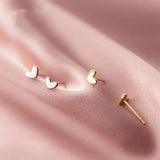 LILY HEART STUD EARRINGS