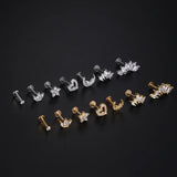 ZIRCON FLAT BACK EARRINGS