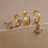 MILA FLOWER HOOP EARRING SET