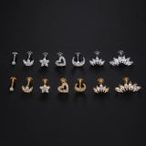ZIRCON FLAT BACK EARRINGS