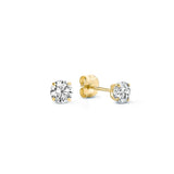 Larmes de Lune Stone Stud Earrings | Gold 14k