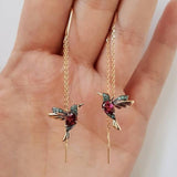 Ophira | Hummingbird Enamel & Zirconia Earrings